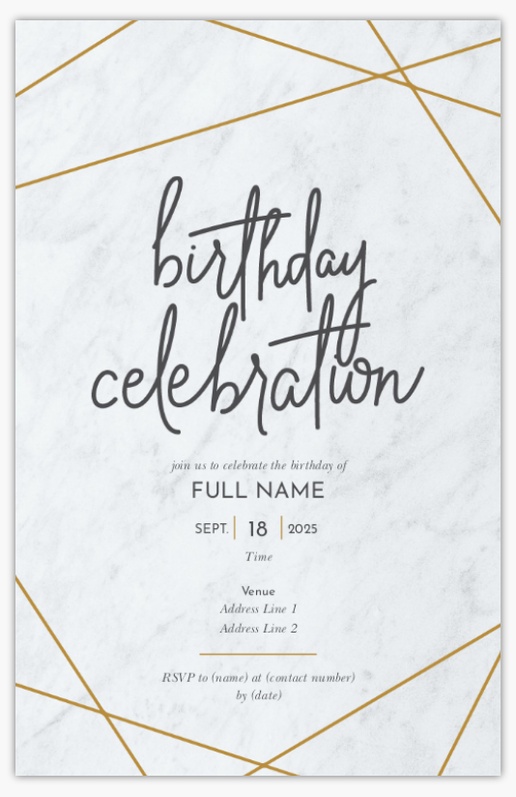 A marble texture elegant birthday invitation gray design for Birthday