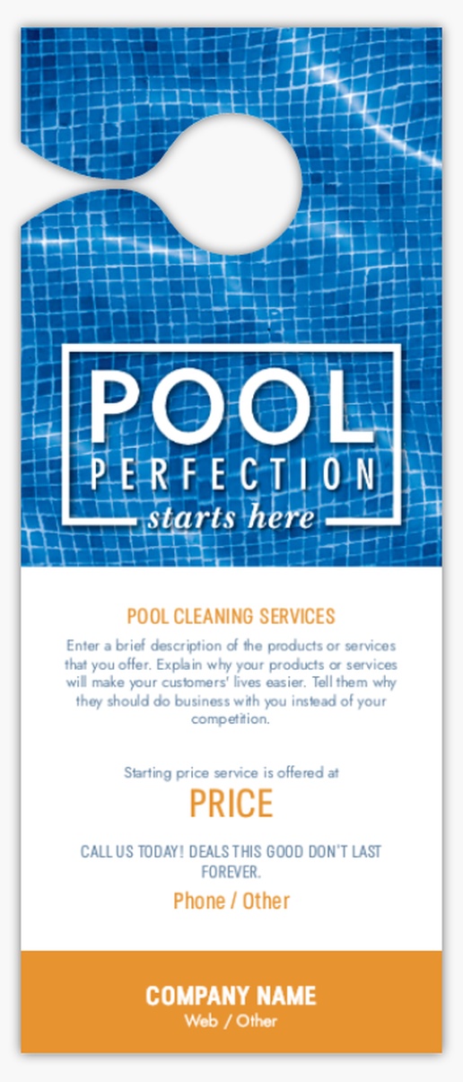 A pool pool cleaning services blue orange design