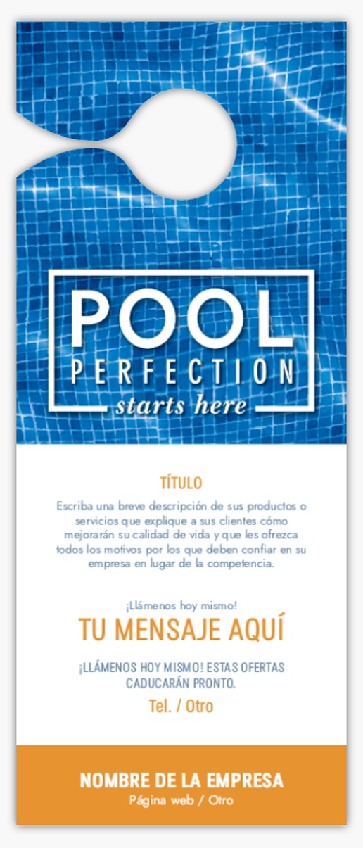 Un piscina servicios de limpieza de piscinas diseño azul naranja