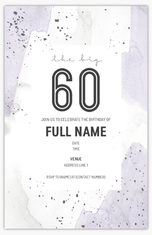 A milestone 60 white gray design for Birthday