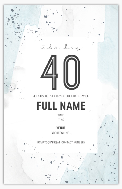 A forty the big 40 white gray design for Adult Birthday