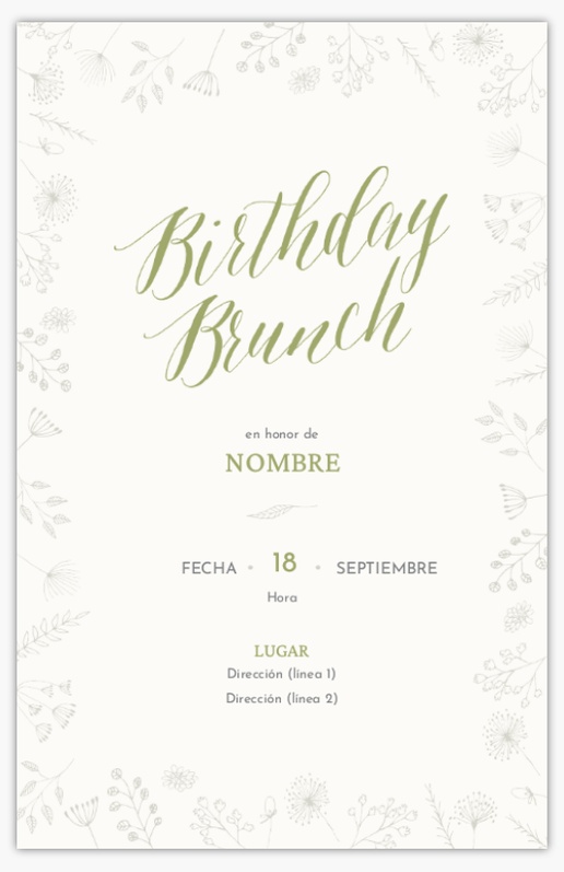Un invitación para el brunch de cumpleaños cumpleaños brunch tipografía diseño crema blanco para Cumpleaños