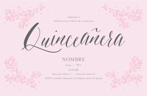 Un quinceañera tipografía quinceañera diseño blanco rosa para Quinceañera