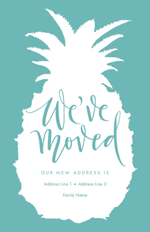 A pineapple pineapple moving blue white design for Moving Announcements 