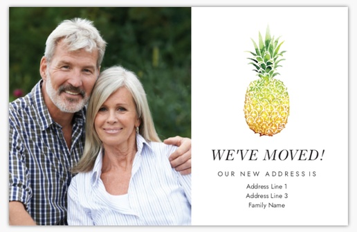 A 1 image pineapple welcome white cream design for Moving Announcements  with 1 uploads