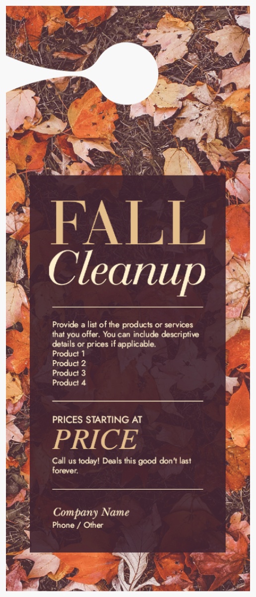 A fall cleanup clean up brown design for Events