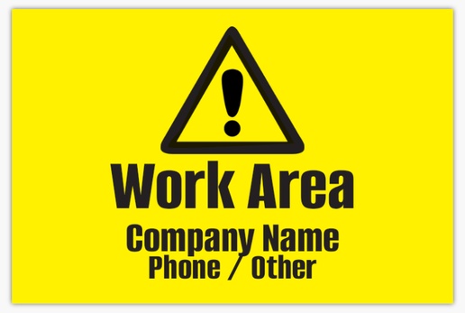 A warning job site yellow black design