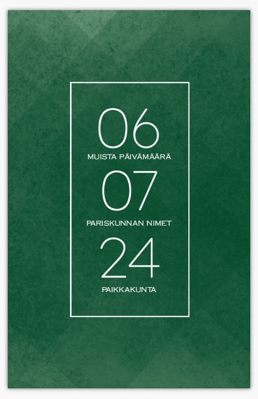 Mallin esikatselu Mallivalikoima: Minimaalinen Muista päivämäärä -kortit, 18.2 x 11.7 cm
