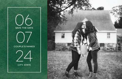 A photo save the date gray design with 1 uploads