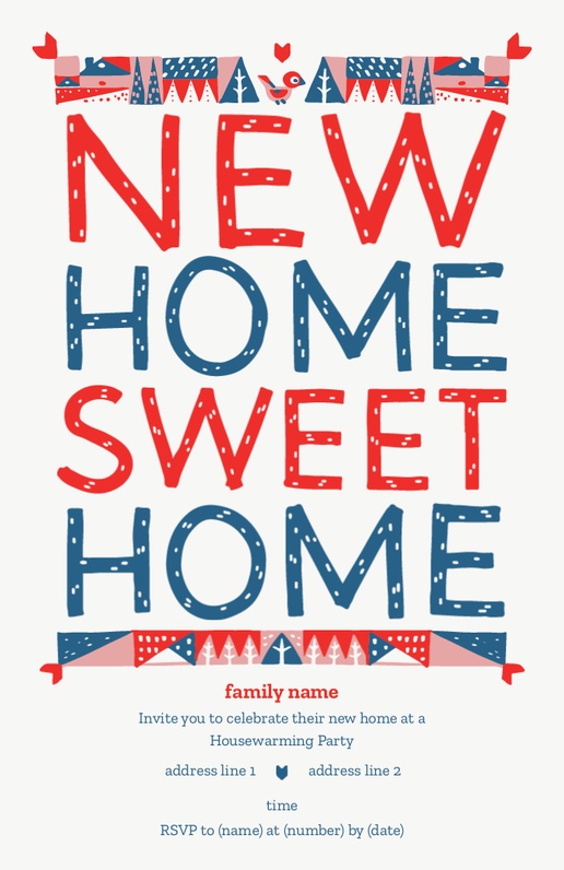 A birds new home sweet home gray white design for Moving
