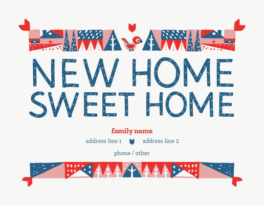 A scandinavian pattern new home sweet home white gray design for Moving Announcements 