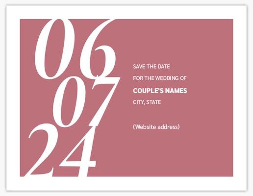 A date focused simple pink white design for Save the Date