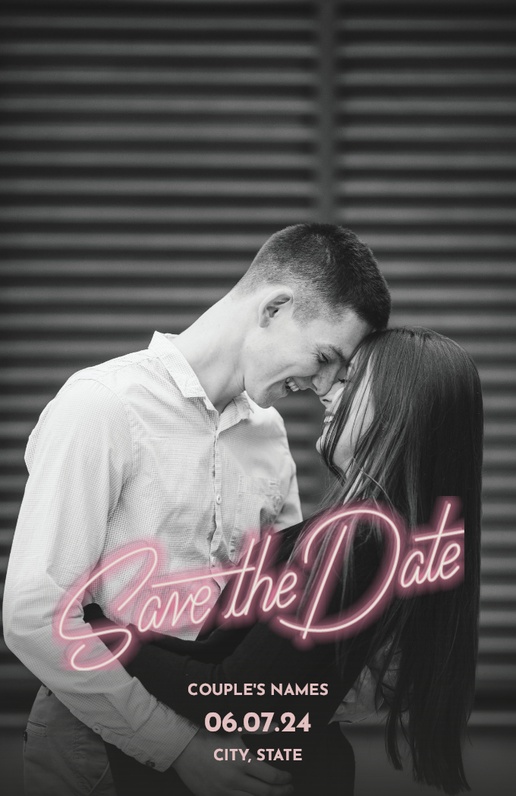A typography modern black pink design for Save the Date with 1 uploads