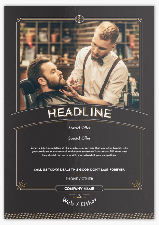 Design Preview for Design Gallery: Barbers Postcards, A5 (148 x 210 mm)