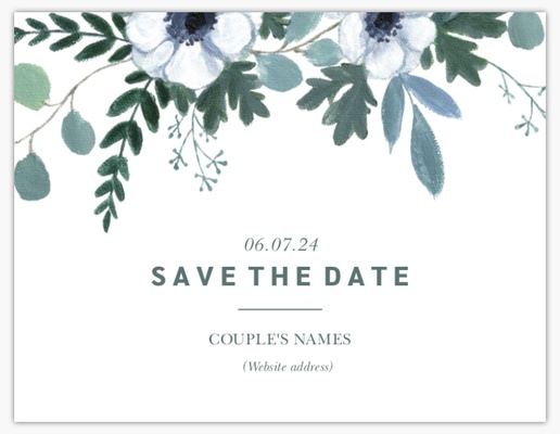 A floral save the date florals blue gray design for Floral