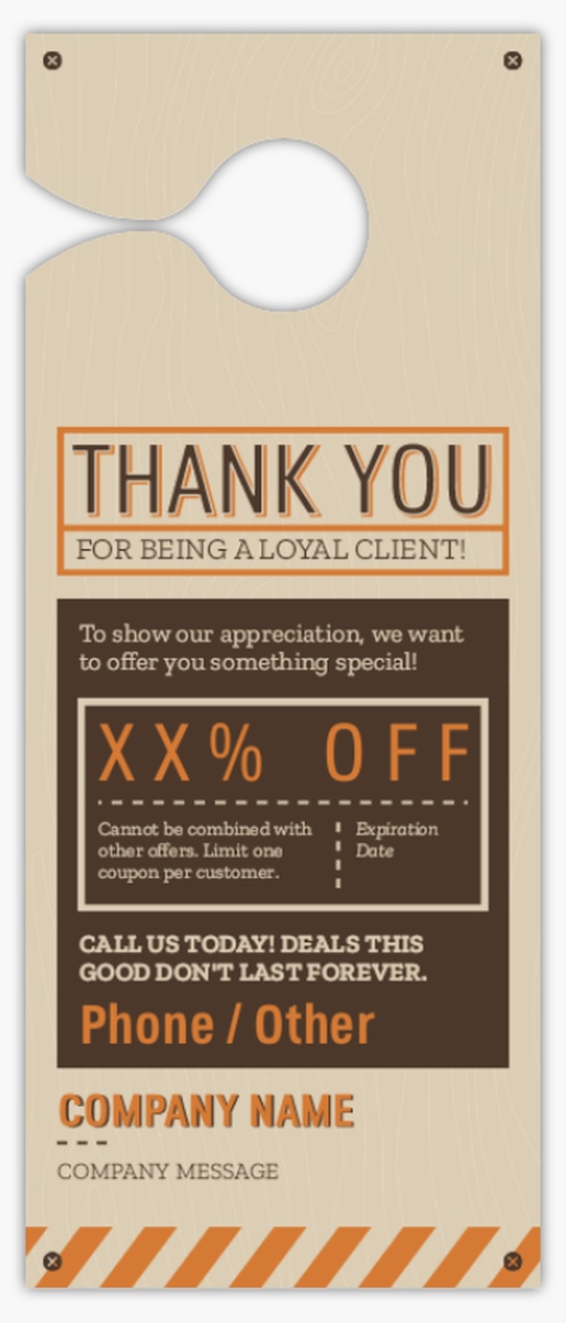 A construction thank you for being a loyal client cream brown design