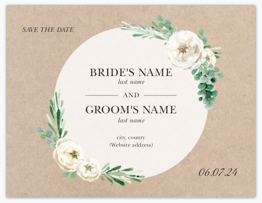 Design Preview for Design Gallery: Floral Save the Date Cards, 5.5" x 4"