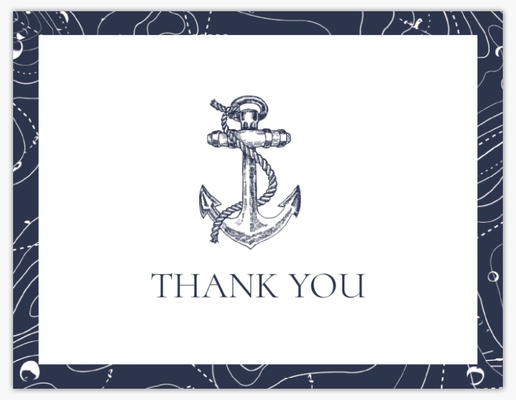 Design Preview for Nautical Custom Thank You Cards Templates, Flat 5.5" x 4"