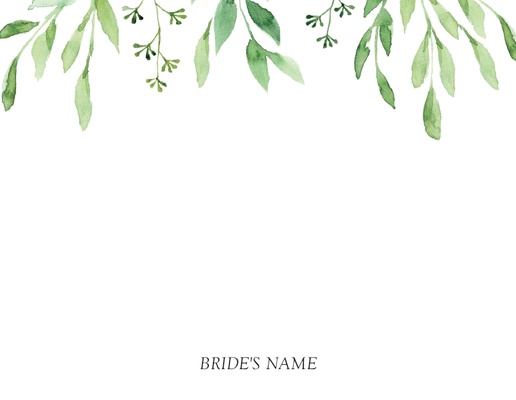 A ducha nupcial watercolor greenery white cream design for Events