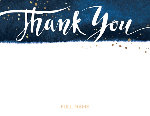 A lettering thank you blue white design for Birthday