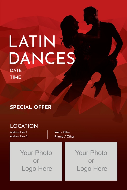 A passionate dancing brown red design for General Party with 2 uploads