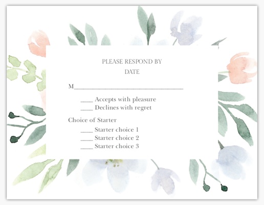 Design Preview for Design Gallery: Wedding RSVP Cards, 5.5" x 4" Flat