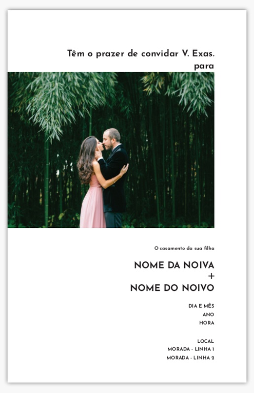 Pré-visualização do design de Modelos e designs de convites de casamento para foto, Sem dobra 18,2 x 11,7 cm