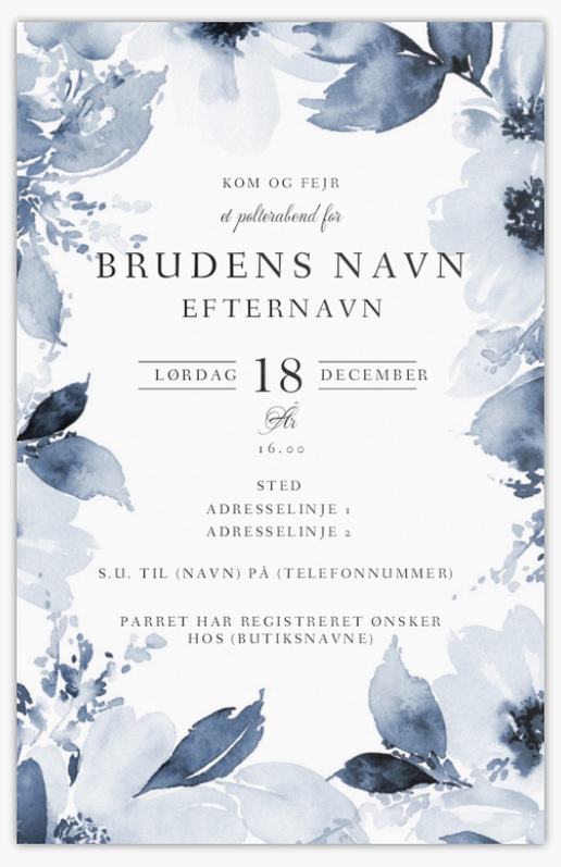 Forhåndsvisning af design for Designgalleri: Bryllupsbegivenheder Invitationer og kort, Enkeltsidet 18.2 x 11.7 cm