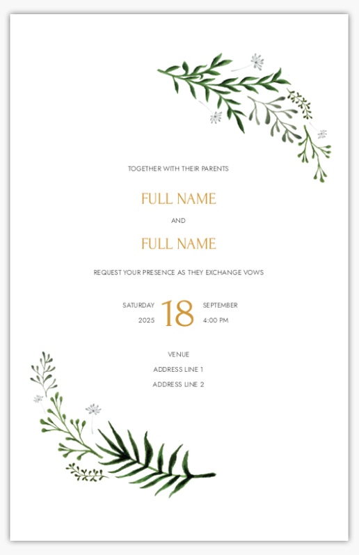 Design Preview for Design Gallery: Spring Wedding Invitations, Flat 21.6 x 13.9 cm