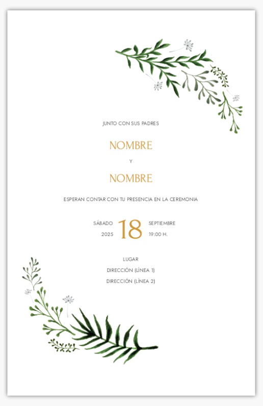 Vista previa del diseño de Plantillas para invitaciones de boda, Plano 21.6 x 13.9 cm