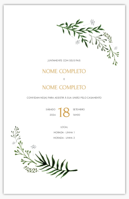 Pré-visualização do design de Modelos e designs de convites de casamento para tradicional e clássico, Sem dobra 21,6 x 13,9 cm