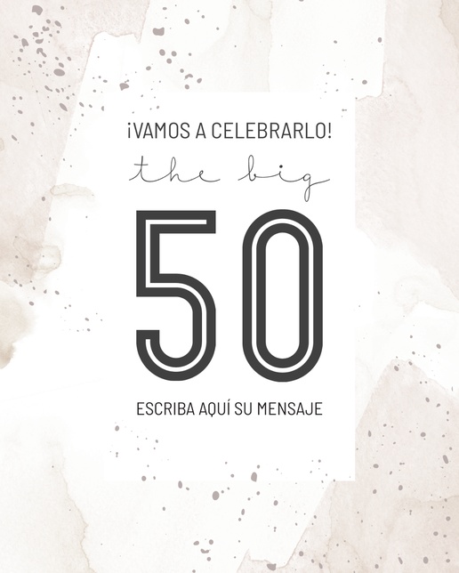 Un 50 cumpleaños hito de cumpleaños diseño blanco para Moderno y sencillo