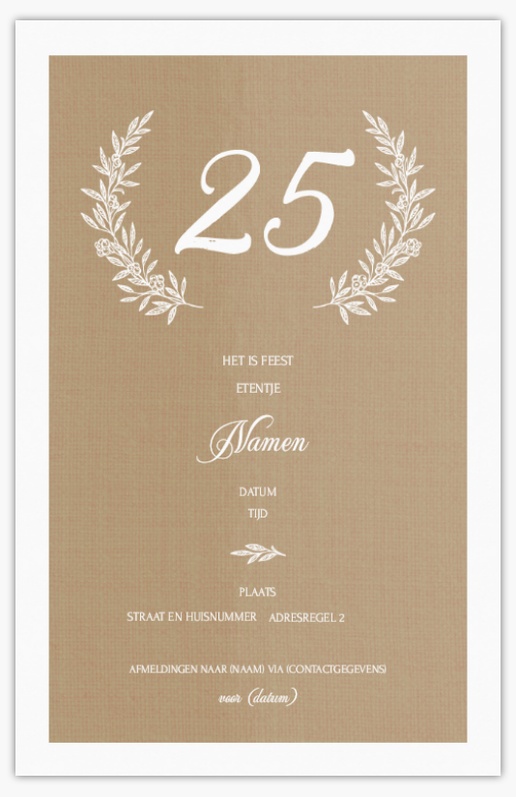 Voorvertoning ontwerp voor Ontwerpgalerij: Rustiek Kaarten en uitnodigingen, Ongevouwen 18.2 x 11.7 cm