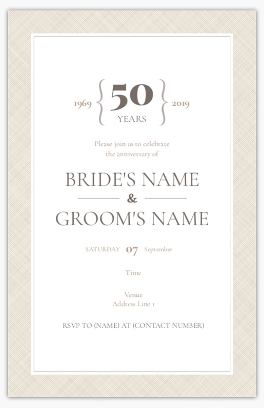 A simple anniversary white gray design for Events