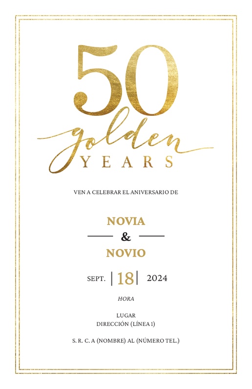 Un 50 aniversario 50 diseño blanco crema para Elegante