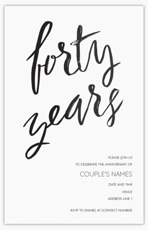 Design Preview for Design Gallery: Anniversary Invitations & Announcements, Flat 18.2 x 11.7 cm