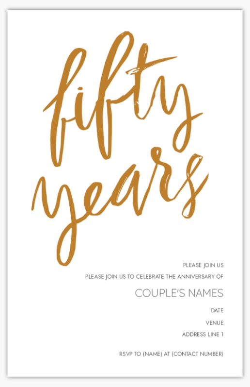 Design Preview for Design Gallery: Anniversary Invitations & Announcements, 4.6” x 7.2” Flat