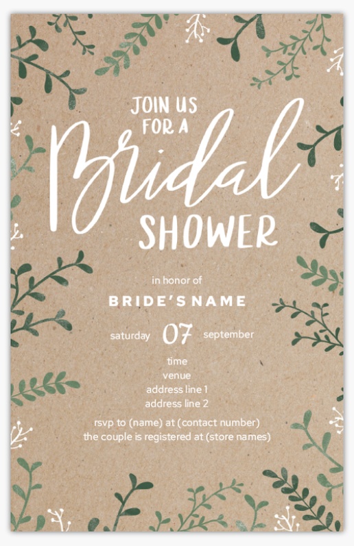 A bridal shower typography kraft paper brown gray design for Traditional & Classic