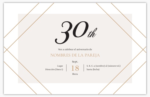 Un 30 30 aniversario diseño blanco gris para Cumpleaños significativos