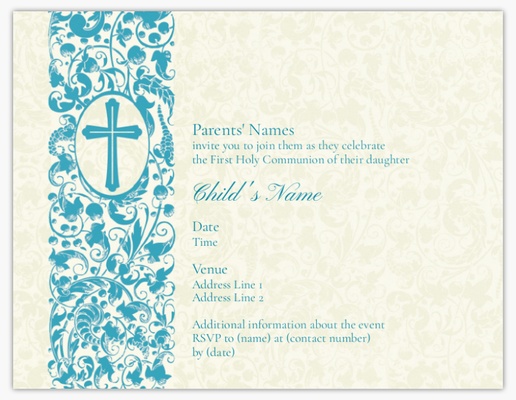 Design Preview for Design Gallery: First Communion Invitations & Announcements, Flat 13.9 x 10.7 cm