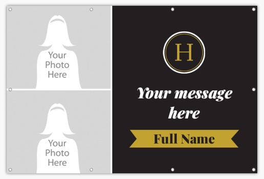 A purple black and gold gray white design for General Party with 2 uploads