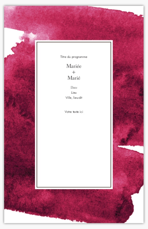 Aperçu du graphisme pour Galerie de modèles : Programmes de mariage pour Coloré, 21,6 x 13,9 cm