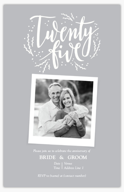 Design Preview for Anniversary Invitations & Announcements Templates, 4.6” x 7.2” Flat