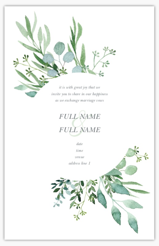 Design Preview for Wedding Invitations  , 6" x 9" Flat