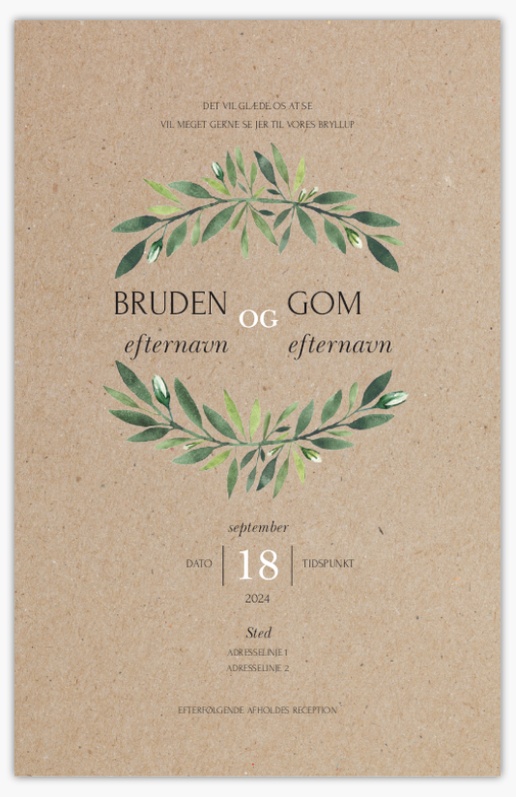 Forhåndsvisning af design for Designgalleri: Bryllupsinvitationer, Enkeltsidet 21.6 x 13.9 cm