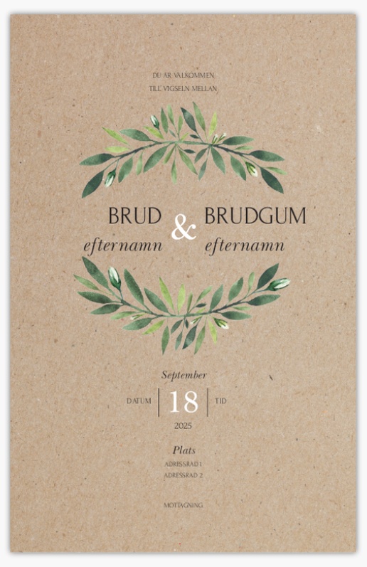 Förhandsgranskning av design för Designgalleri: Rustikt Bröllopsinbjudningar, Enkelt 21.6 x 13.9 cm