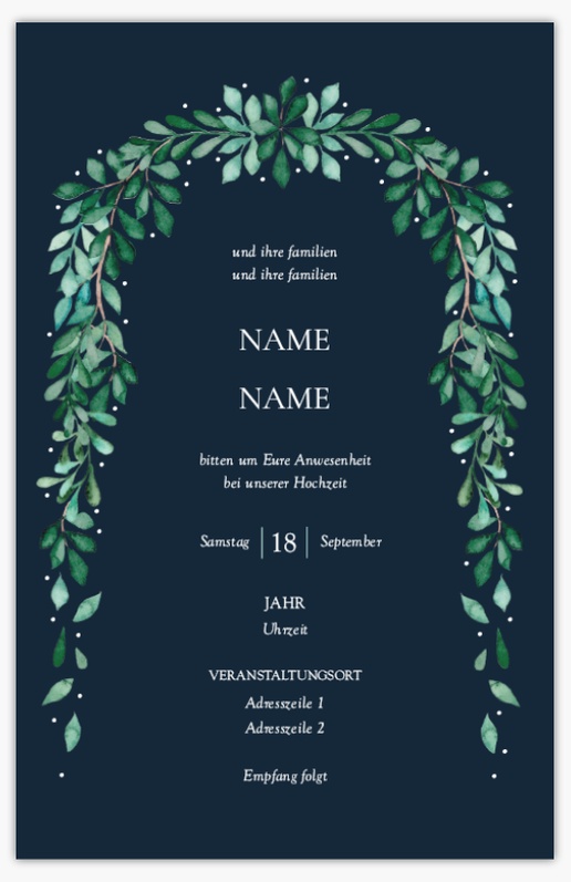 Designvorschau für Hochzeitseinladungen, Flach 21.6 x 13.9 cm