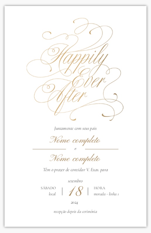 Pré-visualização do design de Modelos e designs de convites de casamento para tipográfico, Sem dobra 18,2 x 11,7 cm