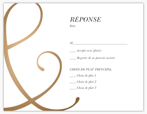 Aperçu du graphisme pour Galerie de modèles : Cartes de réponse de mariage, Typographiques, 5.5" x 4" Flat