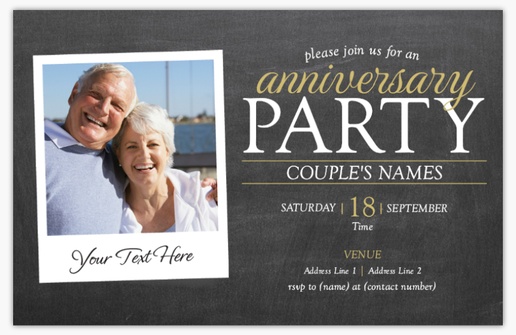 Design Preview for Design Gallery: Anniversary Invitations & Announcements, 4.6” x 7.2” Flat